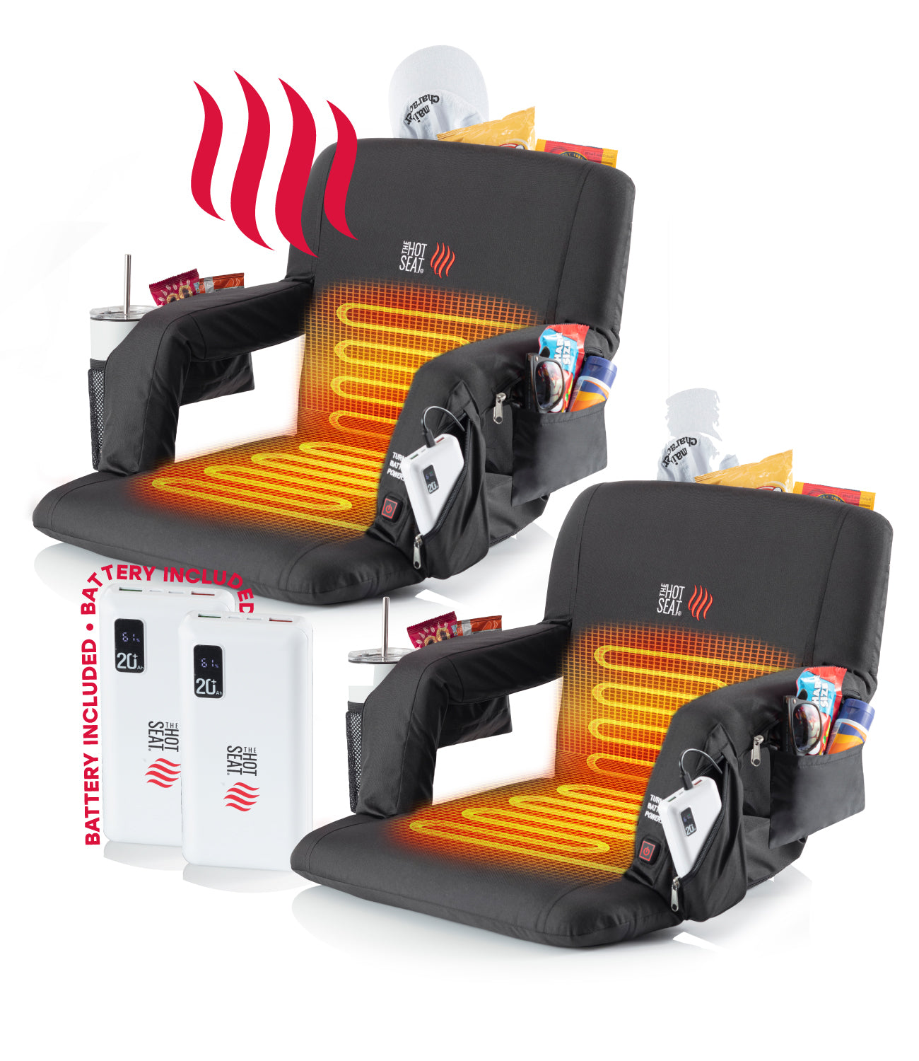 The Original Hot Seat, Dual Heated Bleacher Chair (Battery Included)