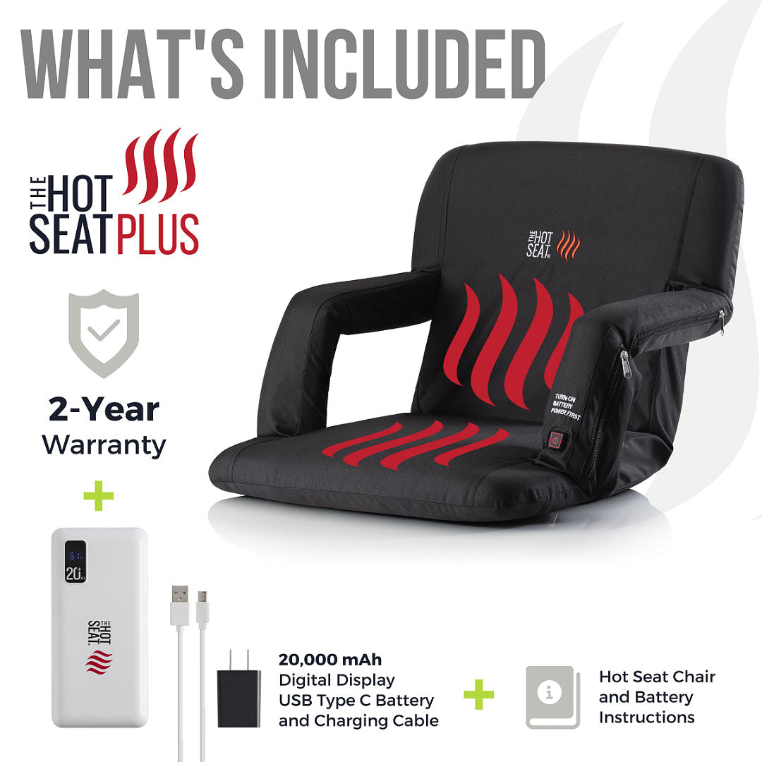 The Original Hot Seat, Dual Heated Bleacher Chair (Battery Included) – The  Hot Seat